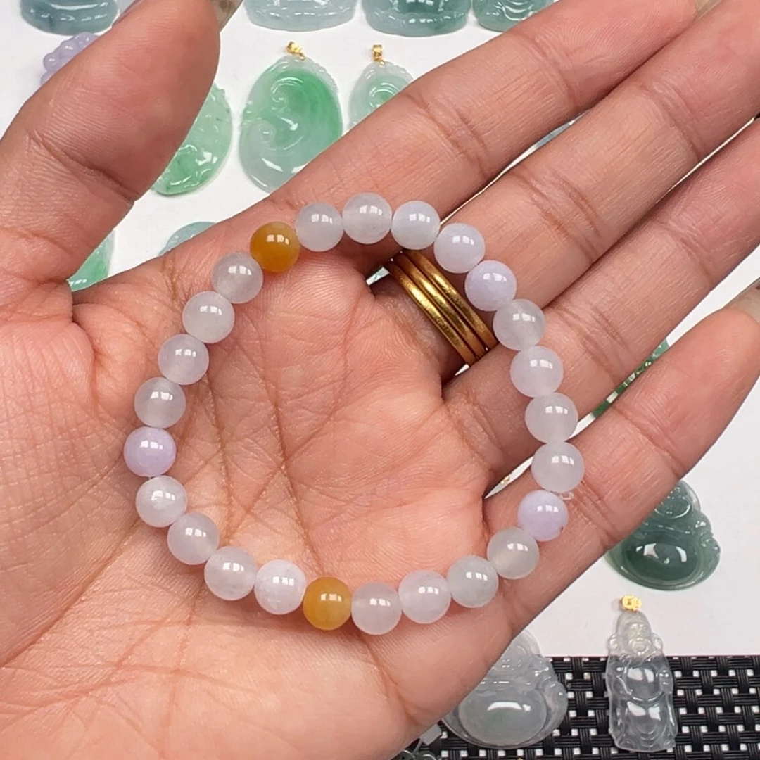 翡翠未镶嵌手链多宝手串