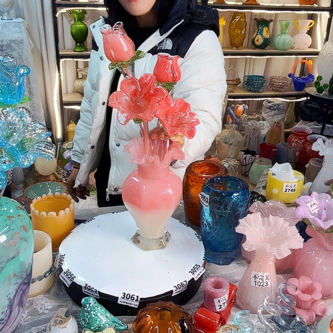 4花1瓶家悦美居琉璃摆件