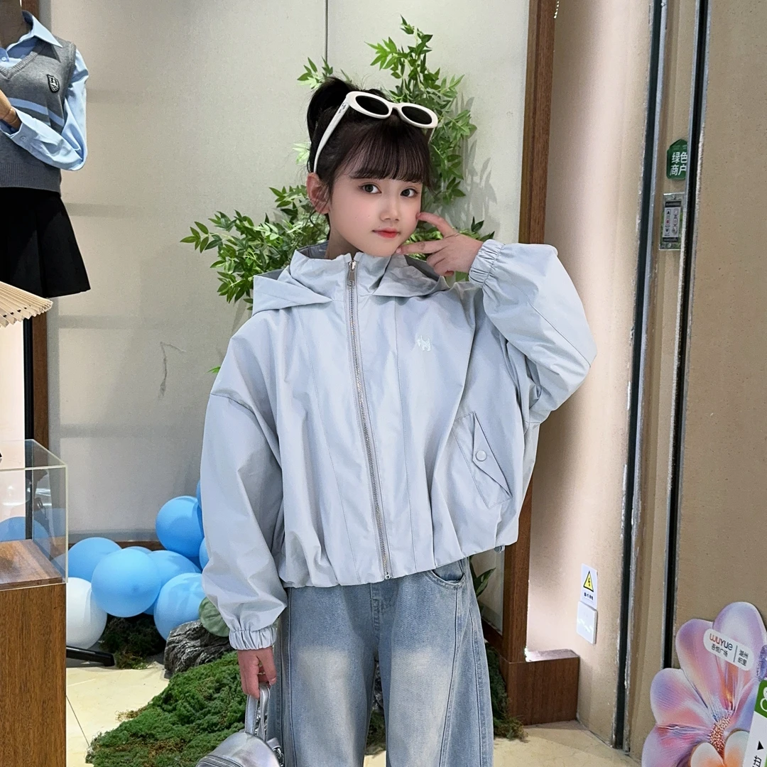儿童春装外套2025新款洋气时髦大童连帽上衣女孩春秋儿童装