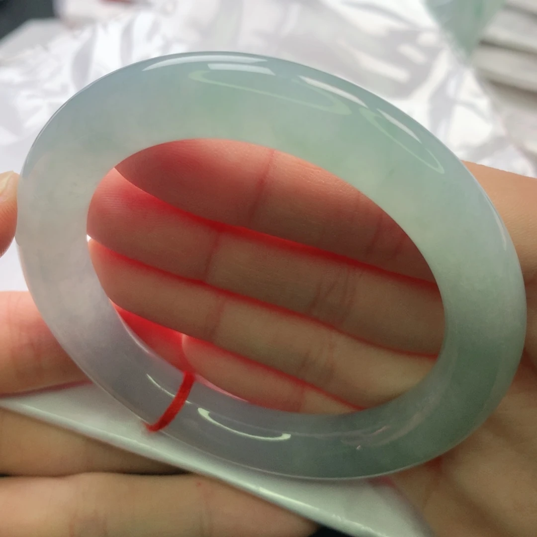 翡翠未镶嵌手镯缅甸5657胖圆