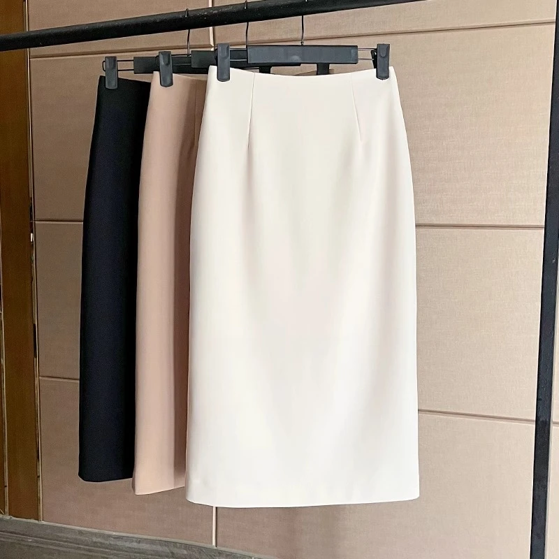 艾格气质半身长裙春夏垂感一步包臀裙2025新款职业西装裙中长款裙