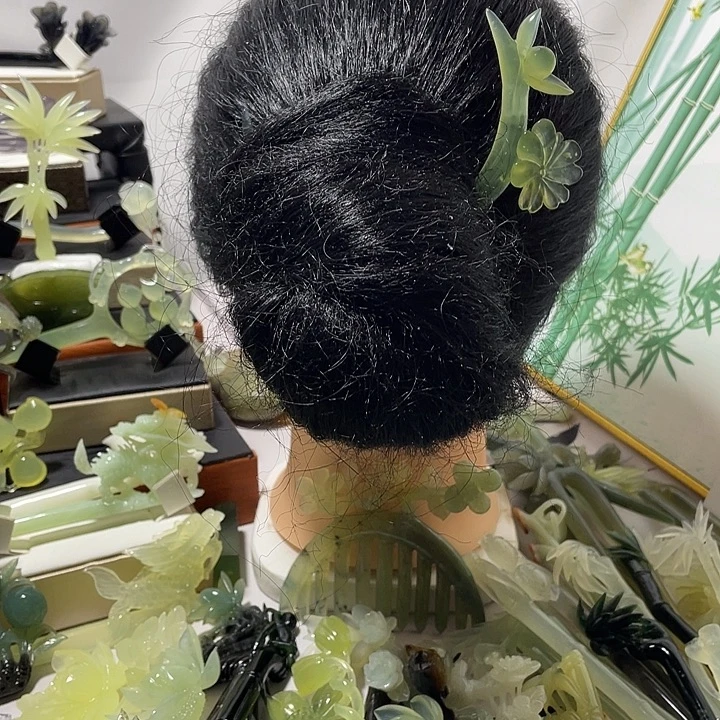 蛇纹石玉合金发饰