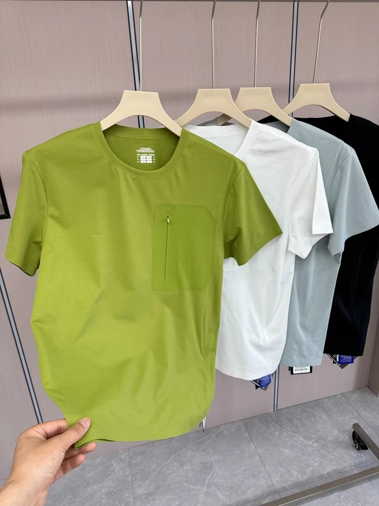 特大码300斤新款天衣无缝夏男士户外高弹透气压胶无痕短袖T恤半袖