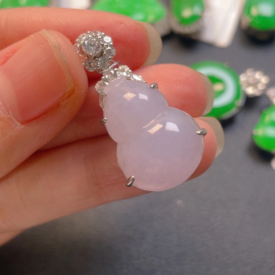 翡翠银S925镶嵌吊坠(不含链)