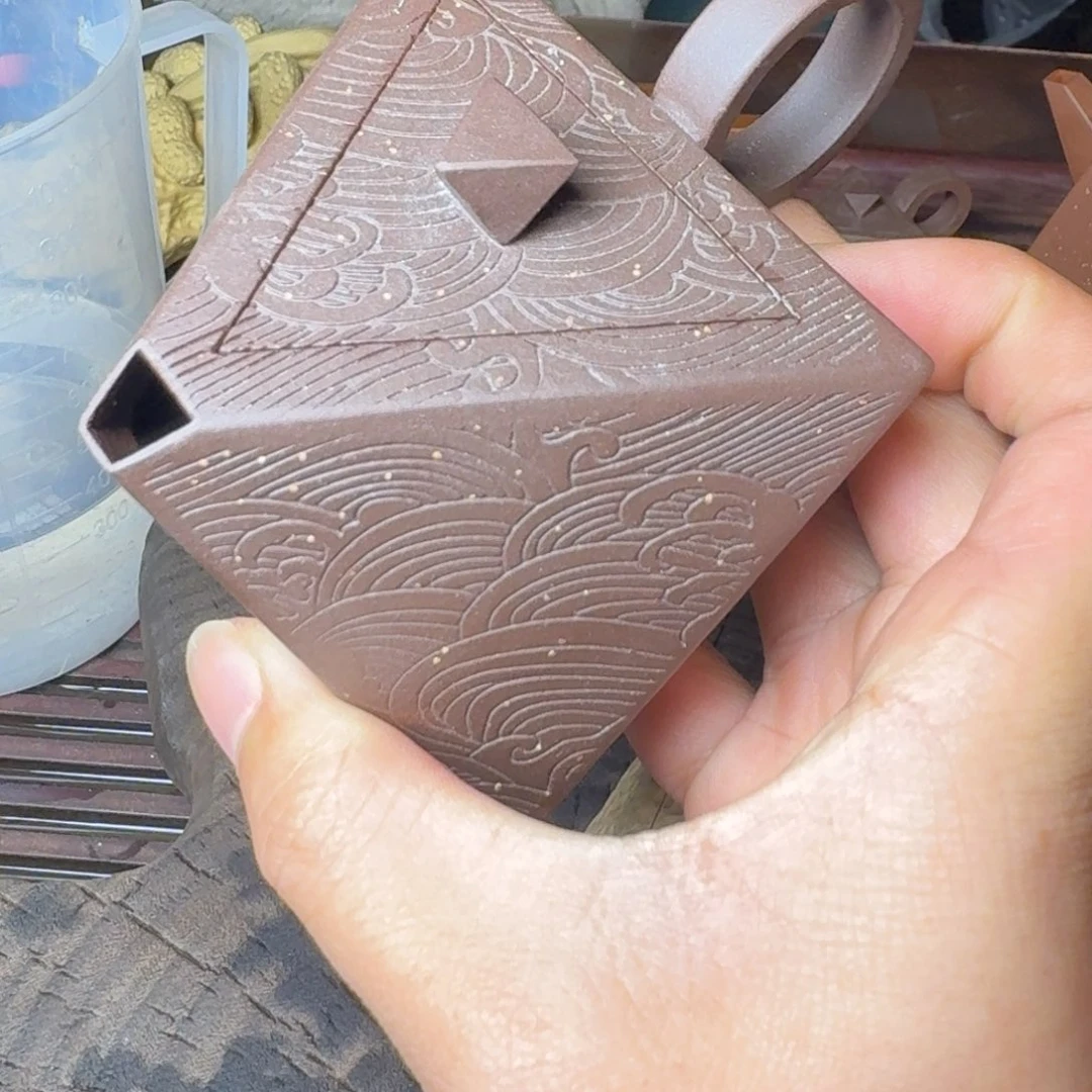 叶**好微瑕全手工八方玲珑紫砂壶