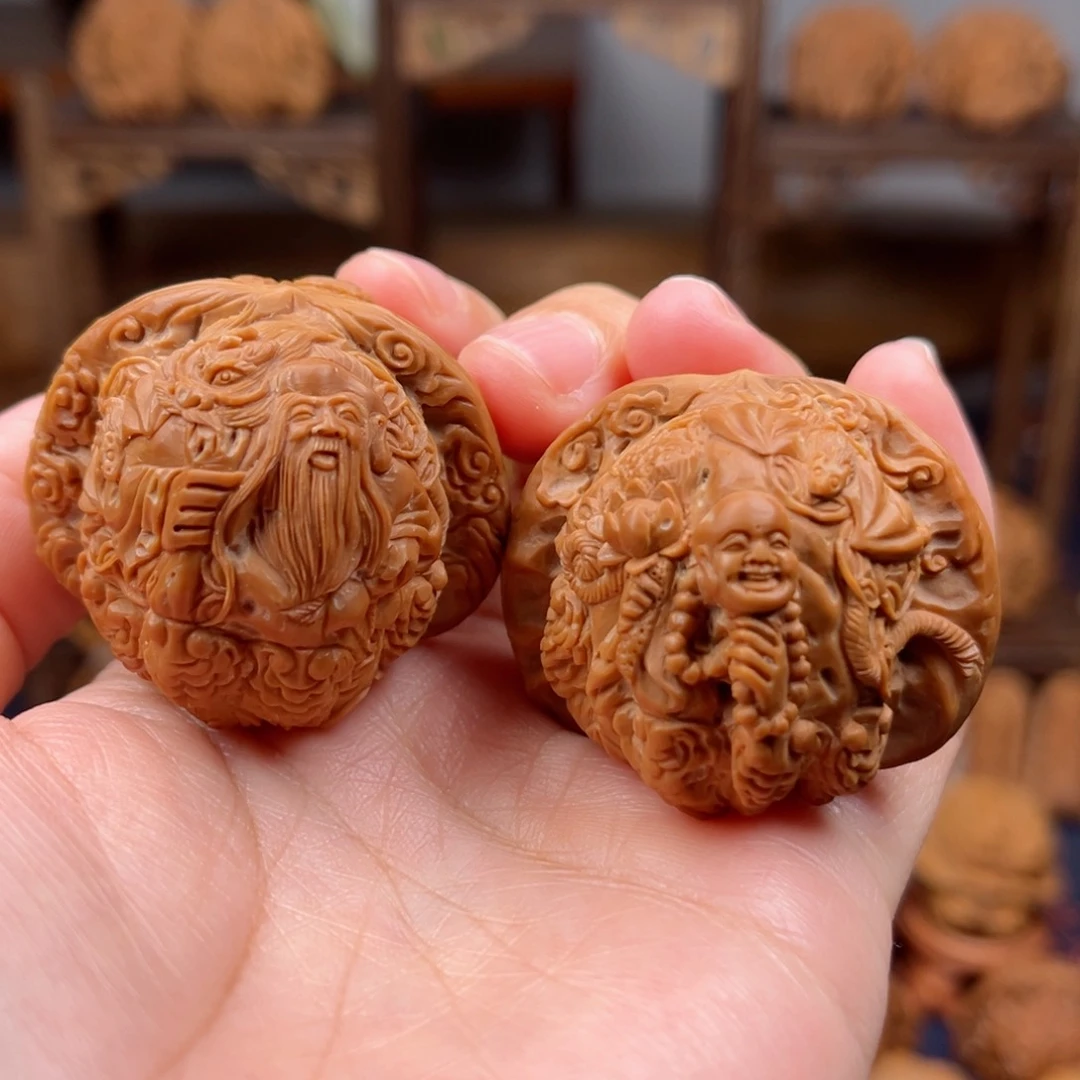 核桃把件强福禄寿禧