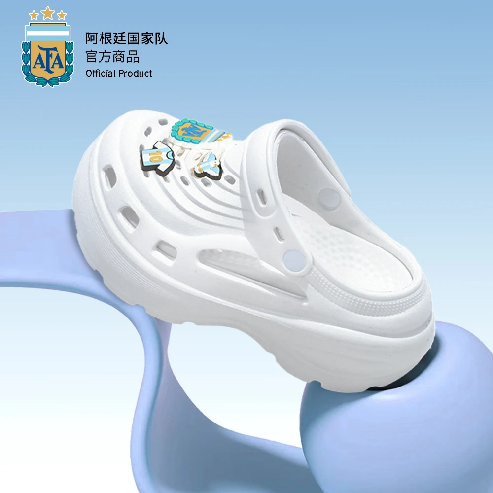 【聚星动力】阿根廷国家队 | 夏季厚底白色洞洞鞋户外透气可外穿