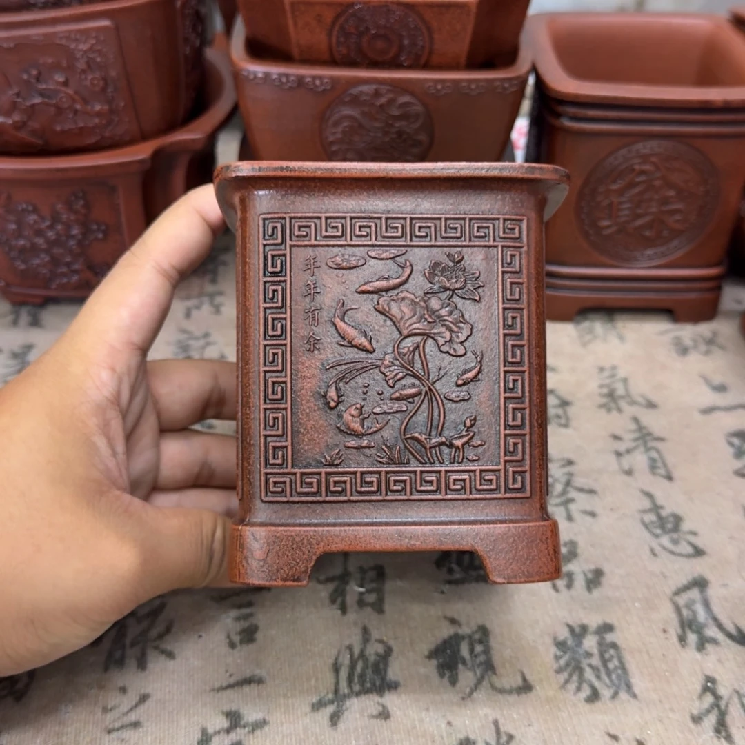 紫砂花盆8x9.5内经紫砂花盆