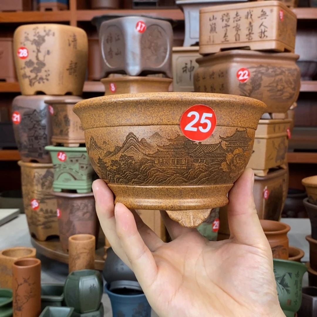 紫砂花盆盆景花盆小