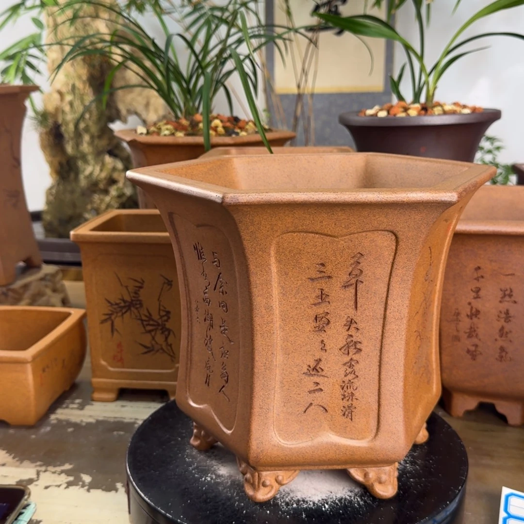 人***士花盆紫砂紫砂花盆微瑕