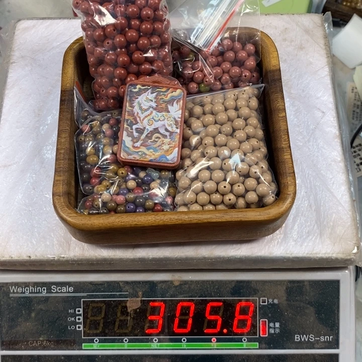 泥塑合香瑕疵珠拼凤九彩绘牌1