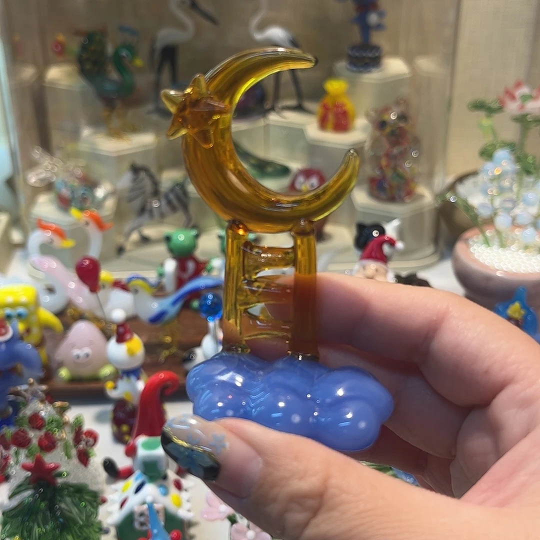 琉璃手工艺品云朵月亮