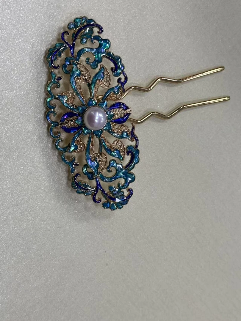 仿点翠 重工莲花凤簪