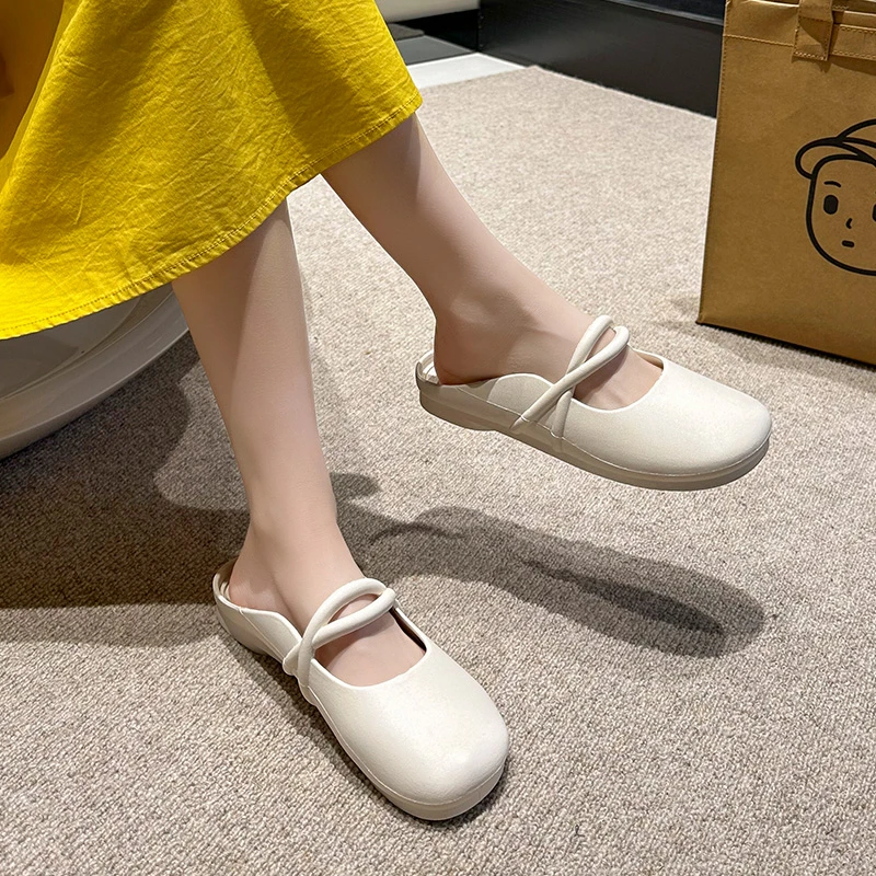 百搭超软法式2025新款包头拖鞋外穿凉拖鞋平底气质时尚懒人休闲拖