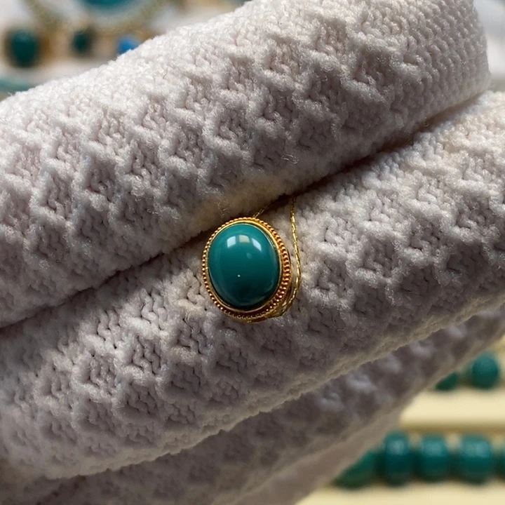 绿松石珠宝奇石18K金镶嵌AAA67