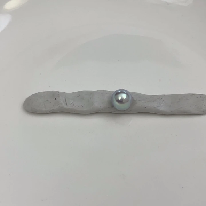 海水珍珠颈饰银S925镶嵌真多麻吊坠7-8mm