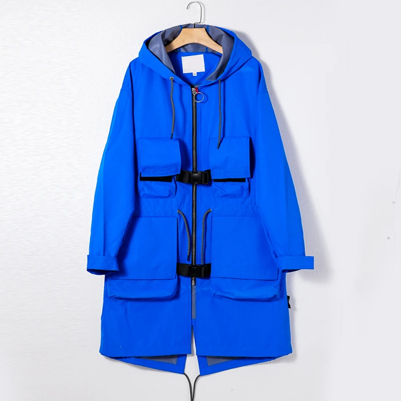 常规款工装风装宽松型宽松保暖口袋蓝色春季秋季风衣运动33001