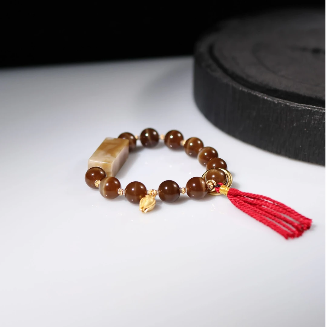 【藏月影】和田玉*手链*s925银镶嵌