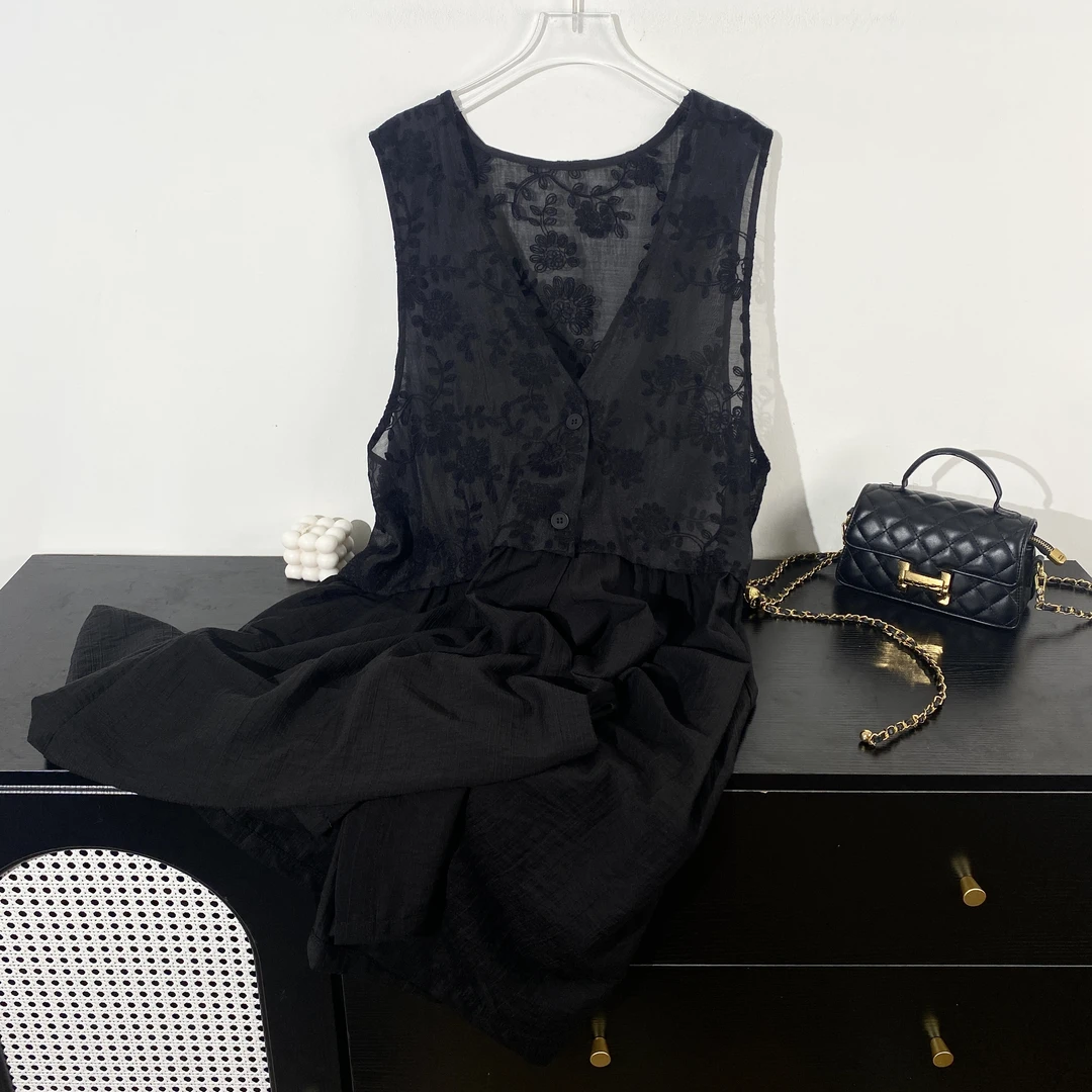 小韩日记【黑蔷薇】马甲显瘦气质休闲百搭复古拼接时尚网红22173