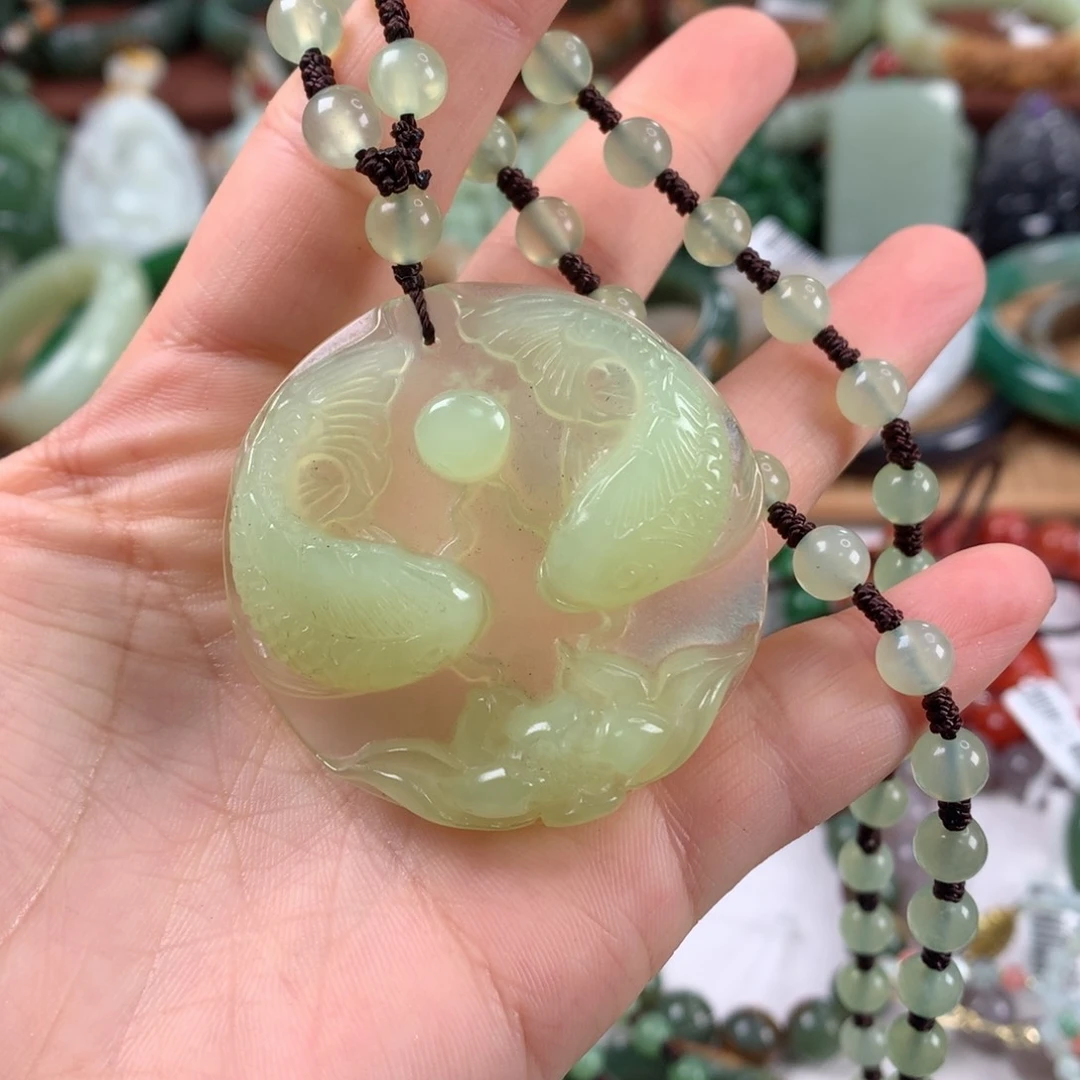 岫玉颈饰未镶嵌岫玉吊坠