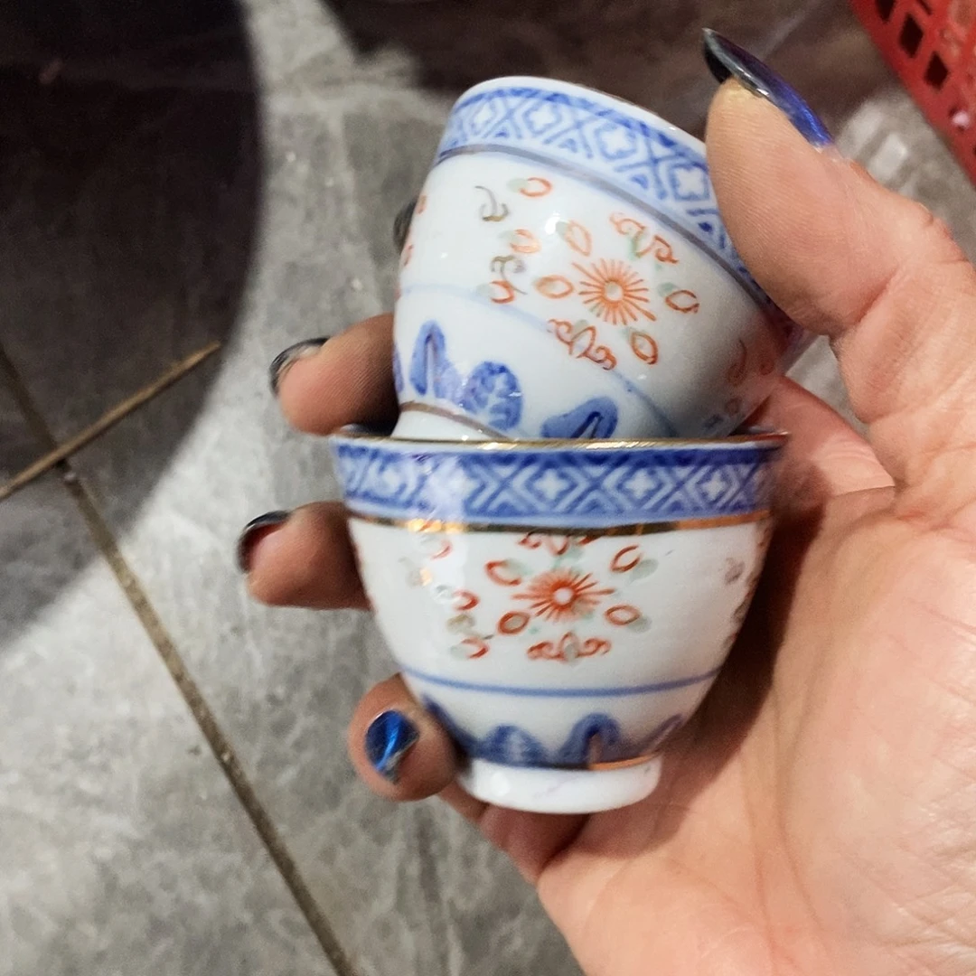 摆件陶景德镇陶瓷三缸杯