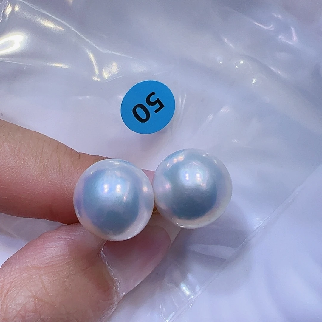耳饰银S925镶嵌淡水珍珠