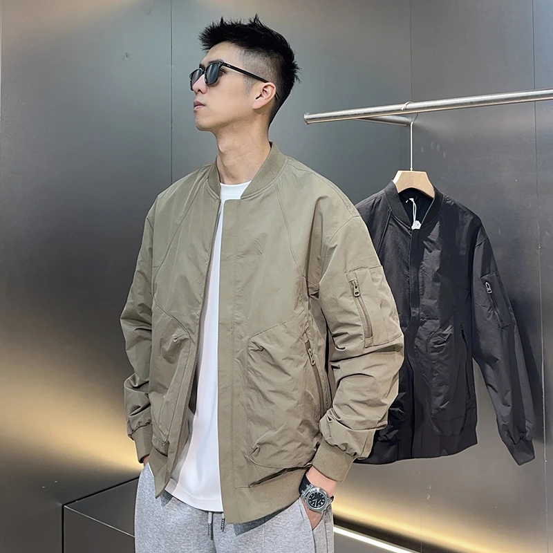 2025秋冬新款棒球领工装飞行夹克男简约短款外套~实体店同步上新