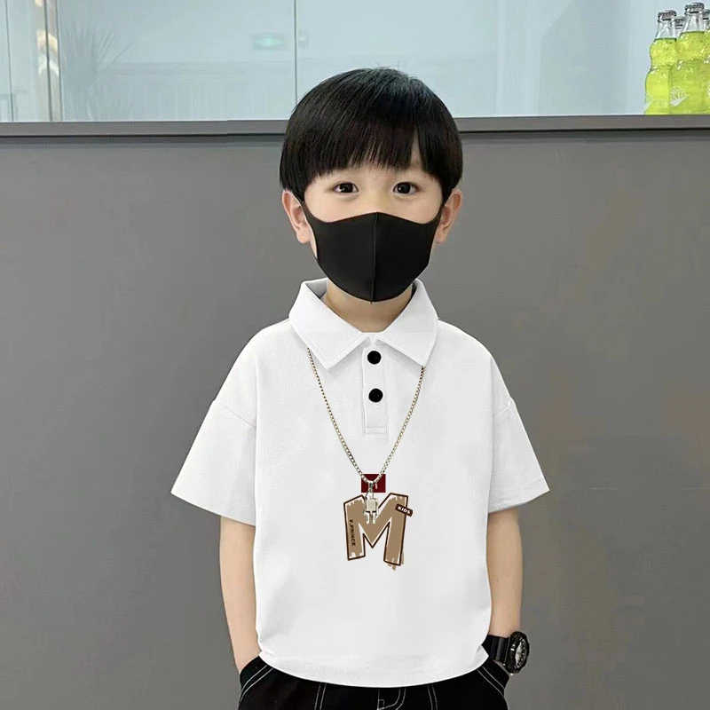 童装polo衫男童新款纯棉透气儿童翻领打底衫吸汗舒适短袖T恤上衣