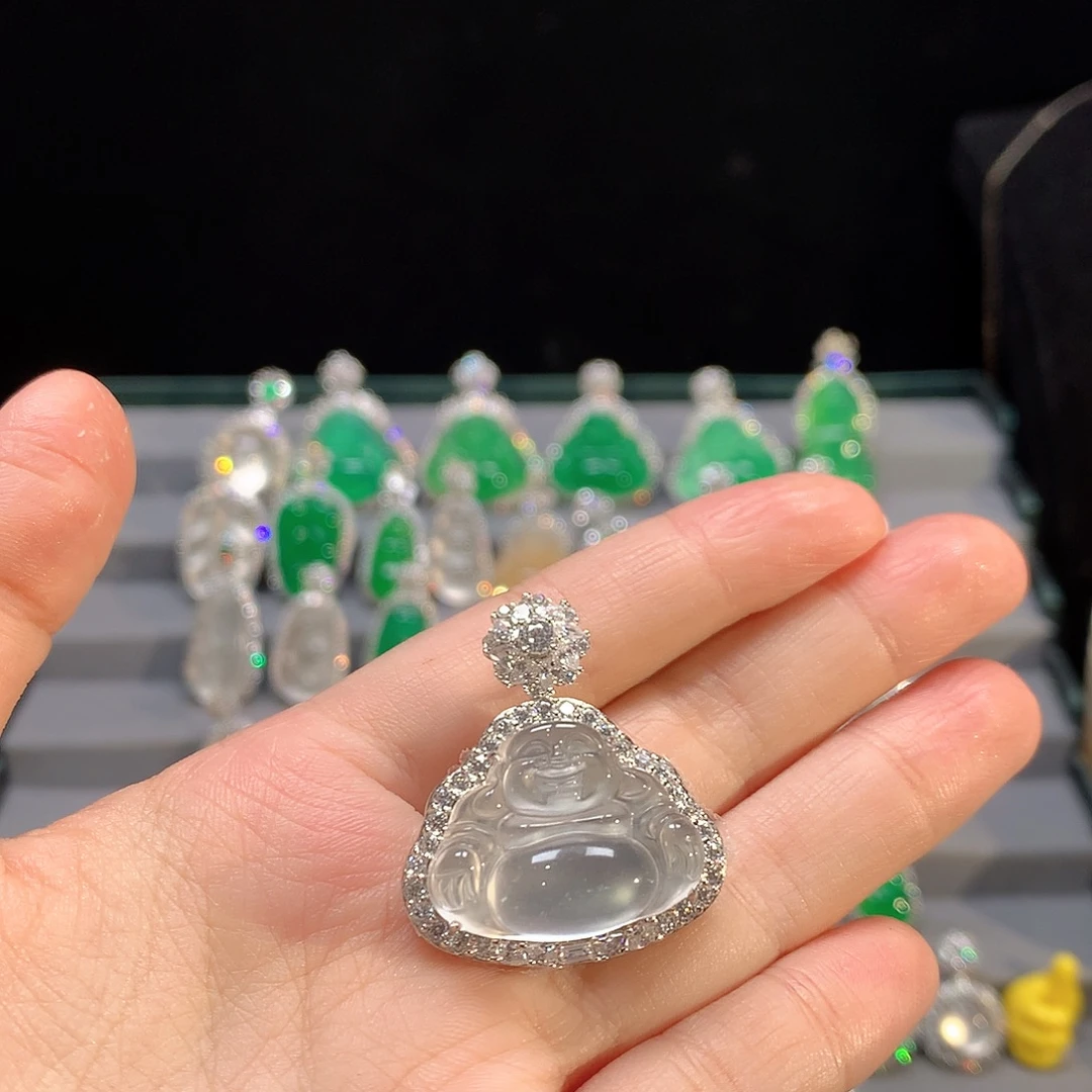 石英质玉银S925镶嵌颈饰