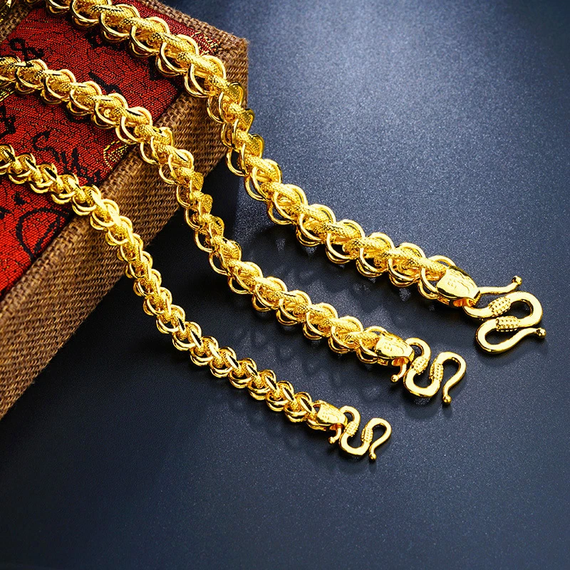 合金项链 越南时尚饰品项链男士电镀24K金男首饰 仿黄金铜镀金