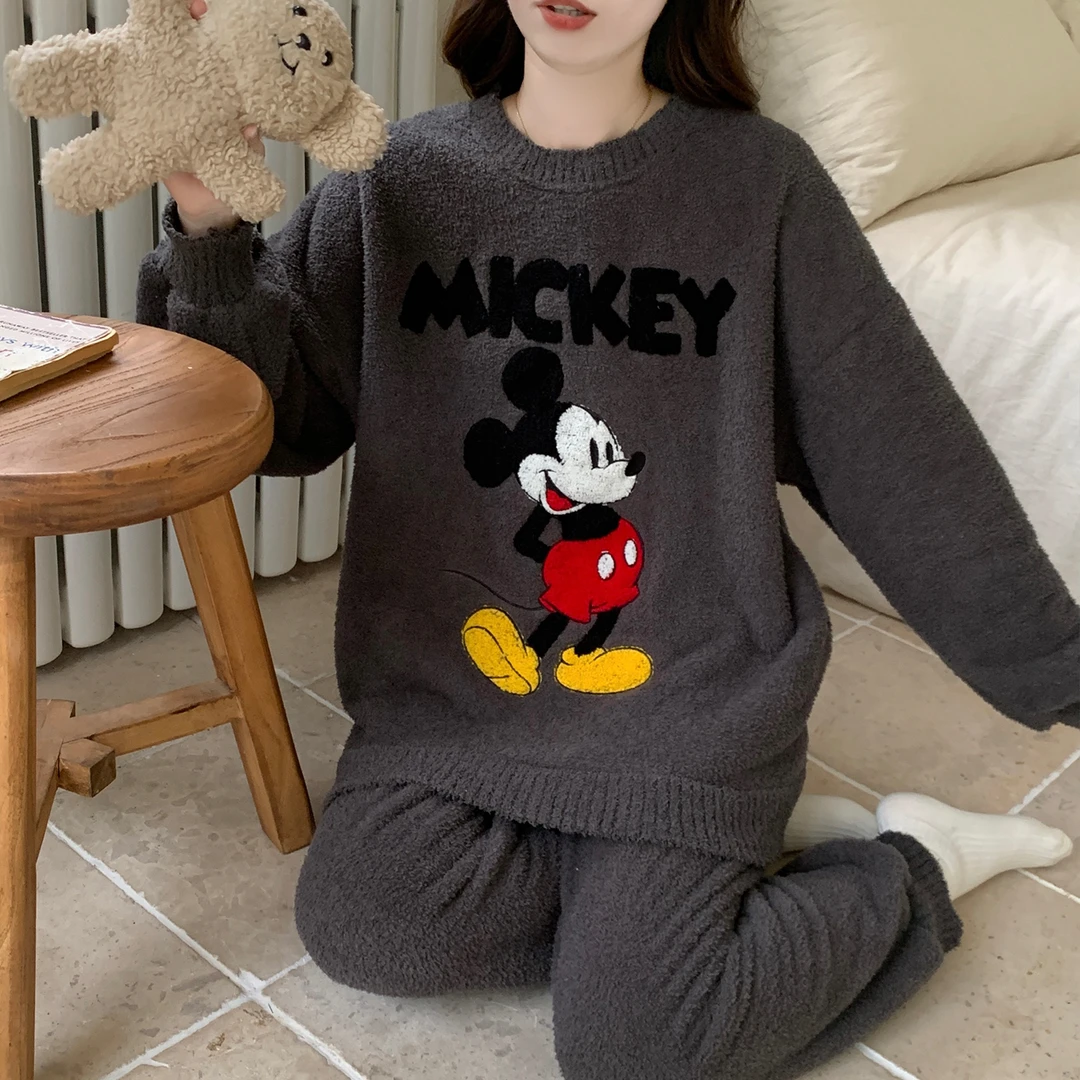 加绒加厚秋冬季睡衣女款爆款2025新款珊瑚绒半边绒保暖家居服套装