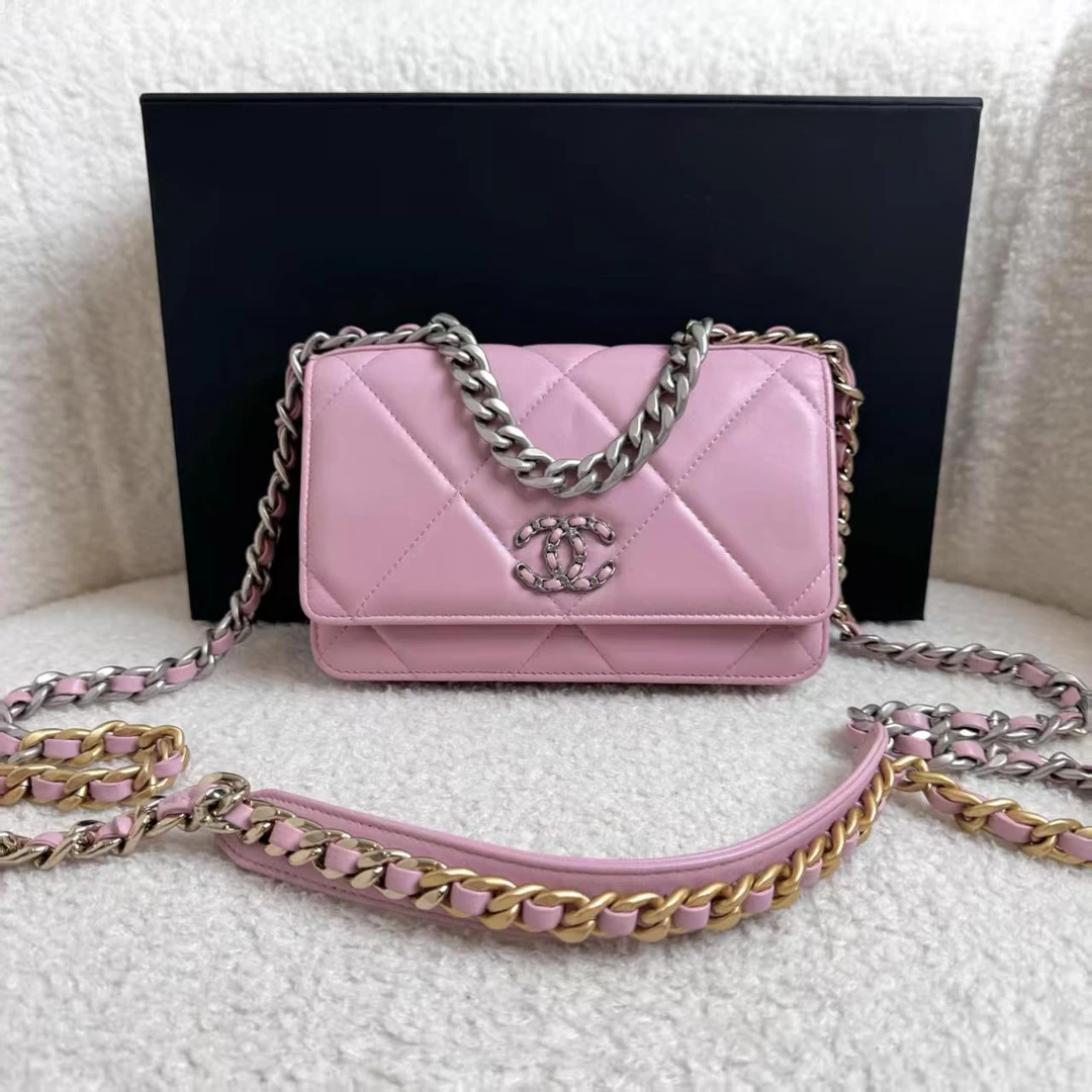 99新 Chanel/香奈儿 22S粉色羊19bag woc/18540839/代卖服务2512