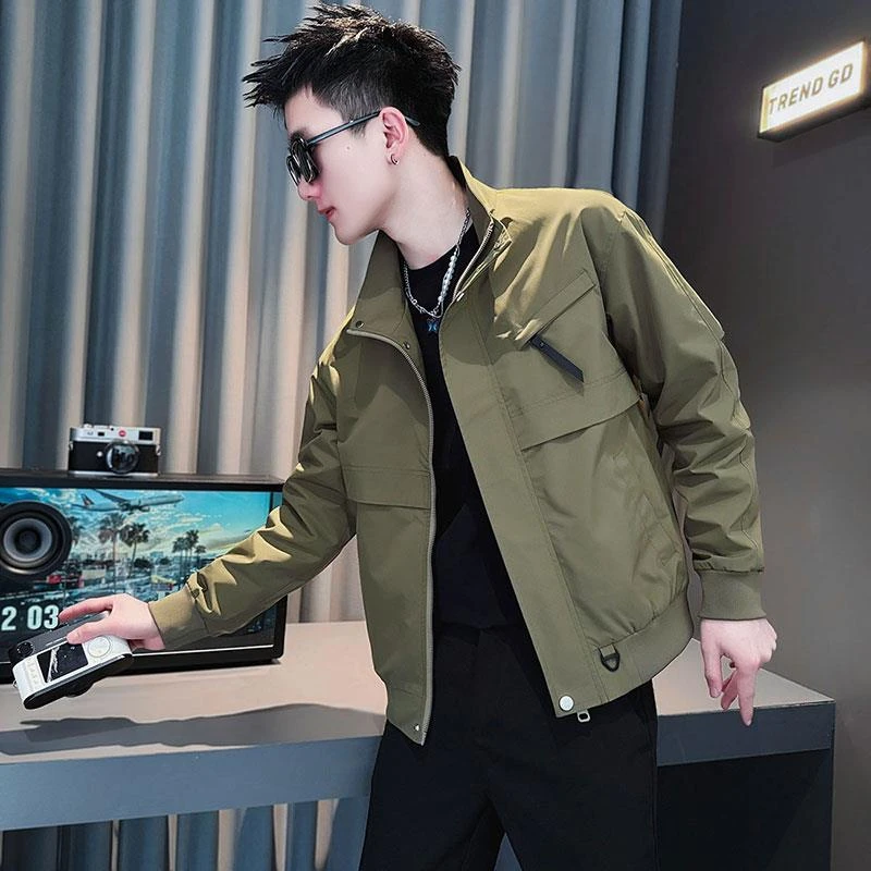 春秋款痞帅炸街夹克男款潮流工装上衣2025新款高级感潮牌修身外套