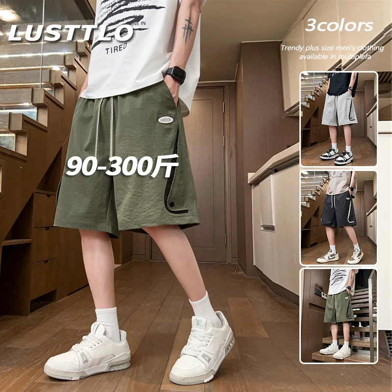 工装短裤男士夏季休闲高街宽松设计感大口袋300斤大码男装五分裤
