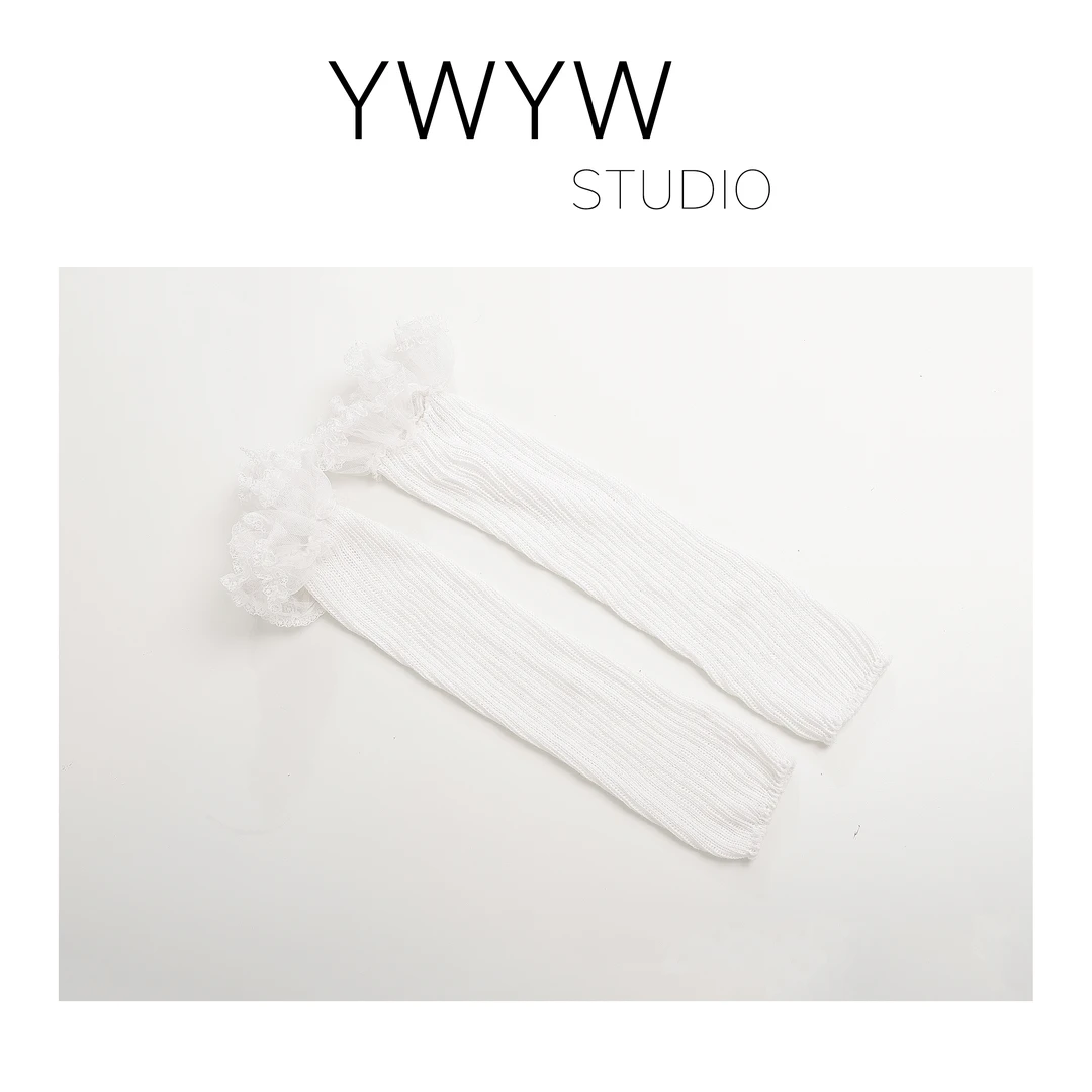 【YWYW时尚配饰系列】春季百搭蕾丝花边螺纹直筒袜套配饰PS18