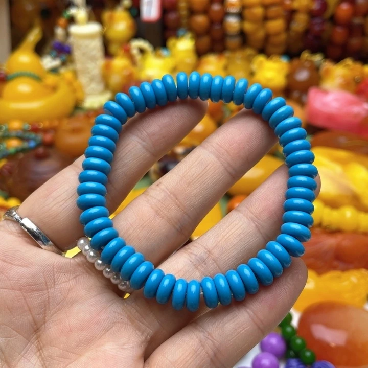 树脂制品16号蓝色算盘手串