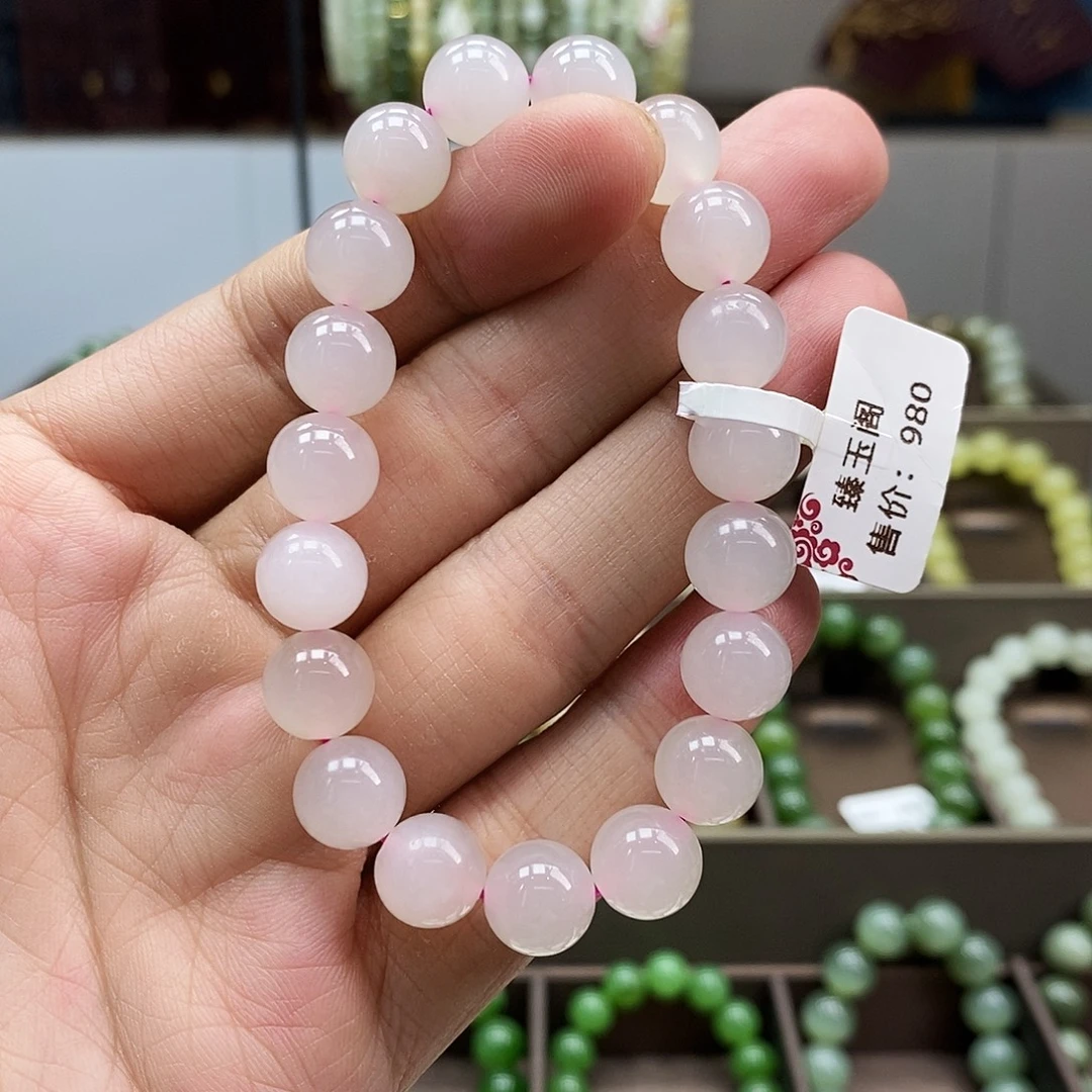 和田玉未镶嵌手串藕粉10