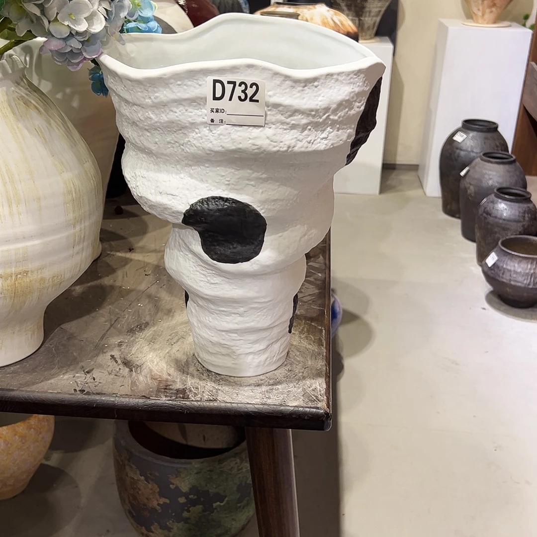 瓶D732高35口25陶瓷花瓶无孔
