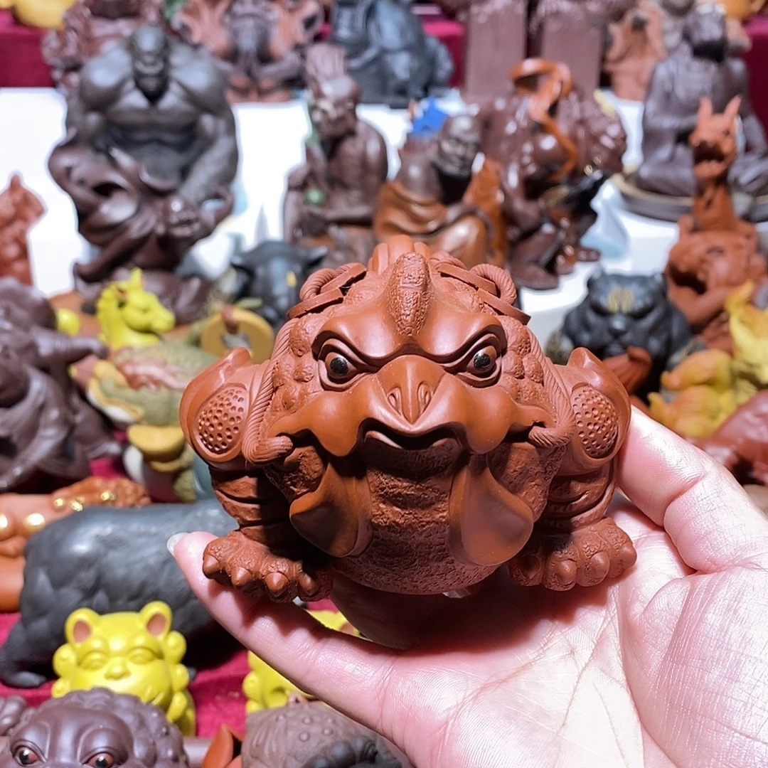 紫砂茶宠宜兴紫砂鸡蟾