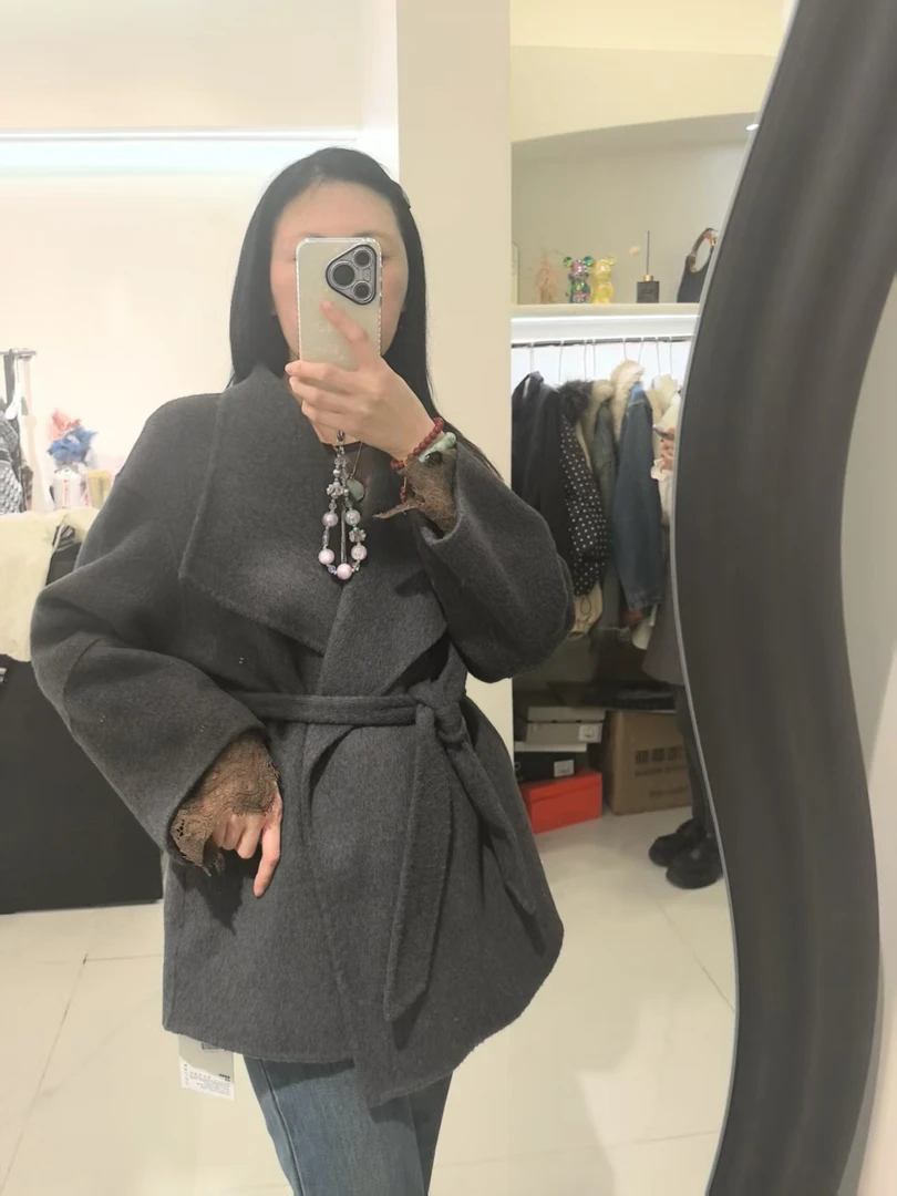 双面羊毛中长款大衣