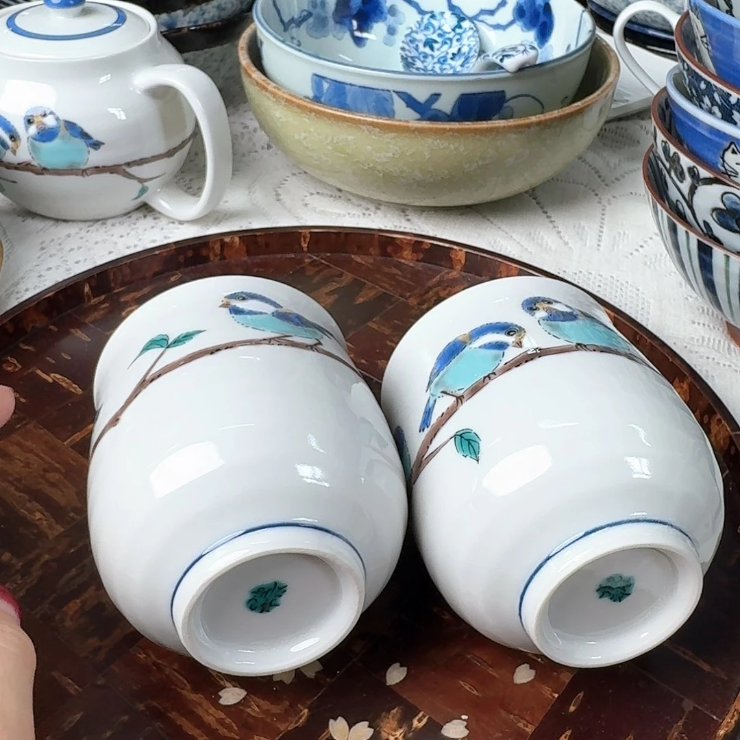 瓷片2只九谷烧茶杯