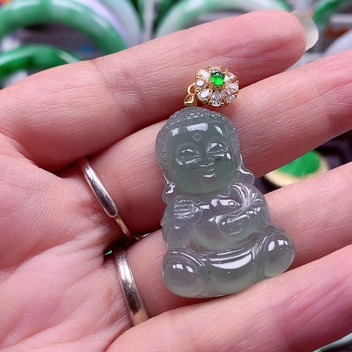 翡翠银S925镶嵌颈饰翡翠