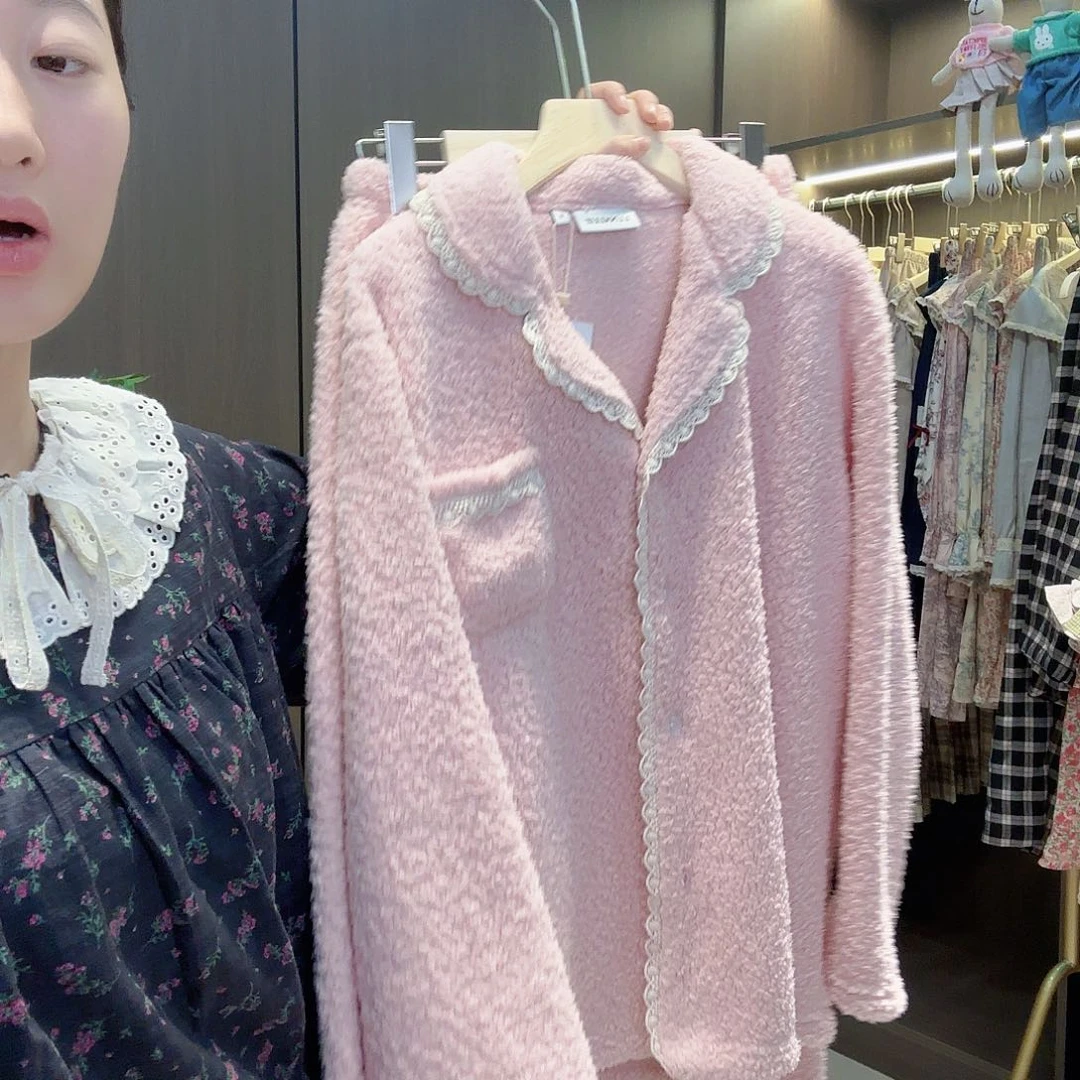 棉露娜家粉色小套装