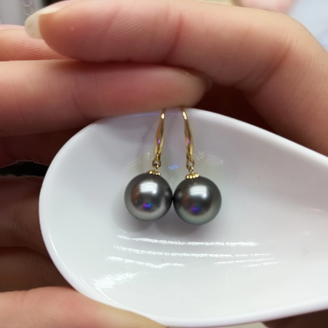 18K金镶嵌耳饰海水珍珠