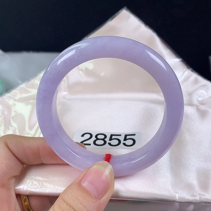 翡翠未镶嵌手镯53圈。满圈紫罗兰