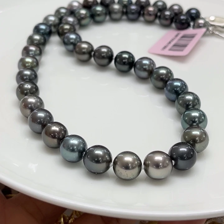 银S925镶嵌项链海水珍珠8-10mm41号