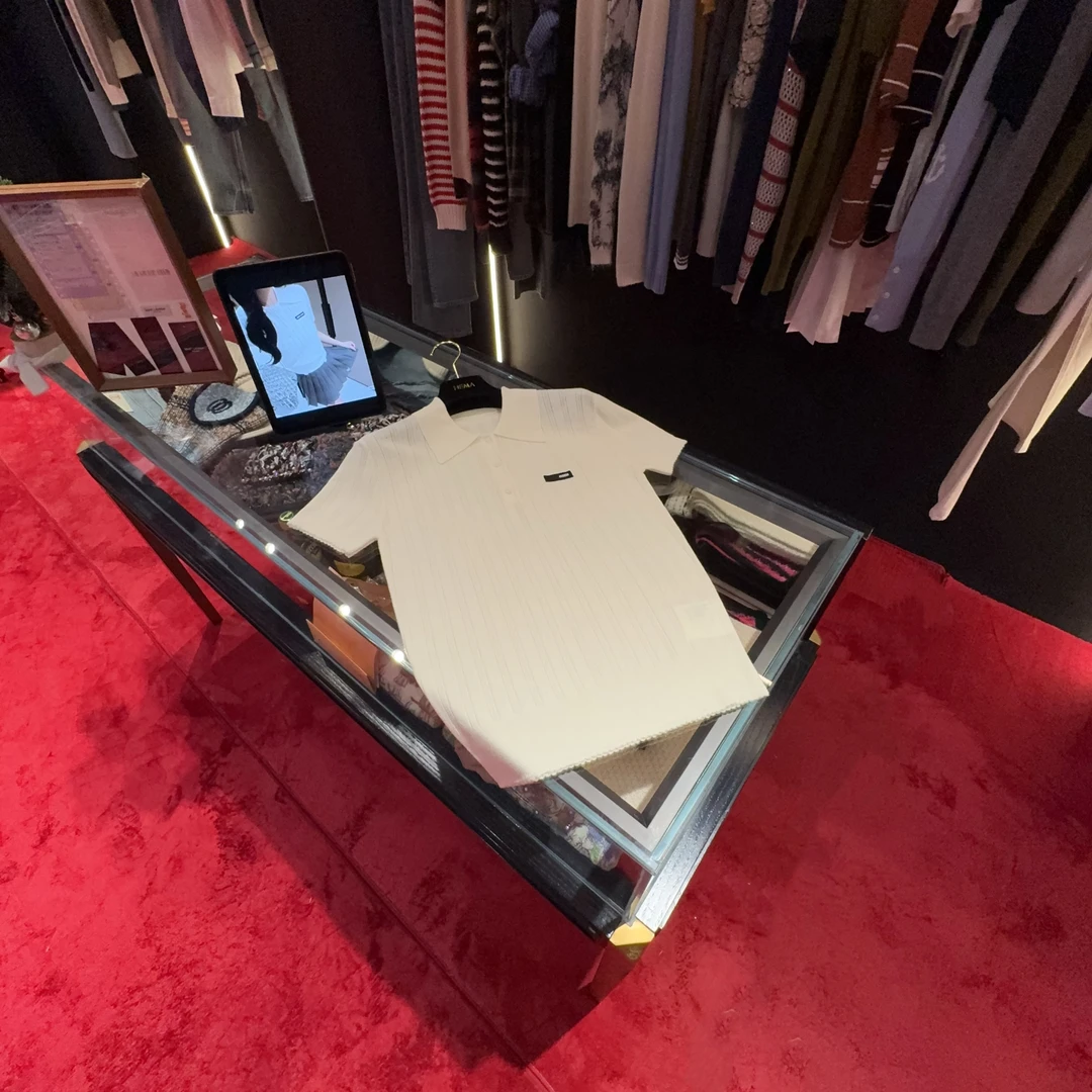 HM 25/SS 奶白超细羊毛polo领针织短袖#1220上新