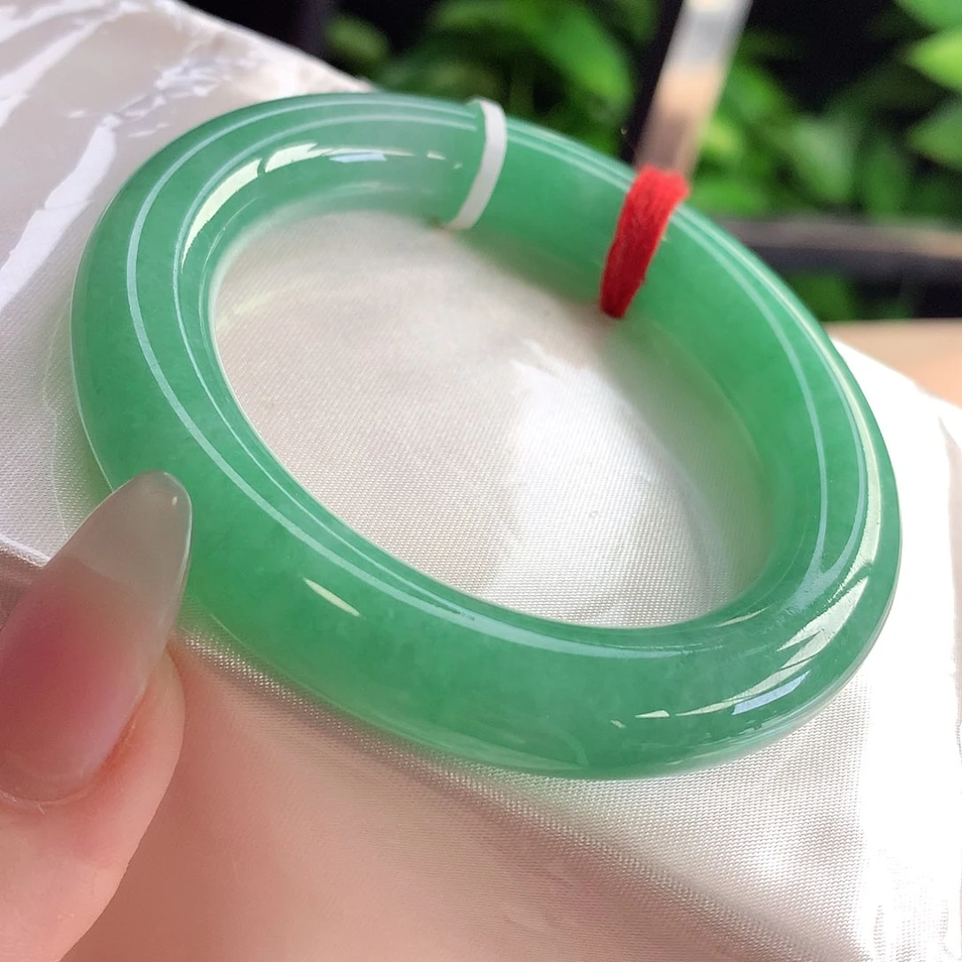 未镶嵌手镯翡翠天然A货翡翠53-54满圈果阳绿养眼养心10号