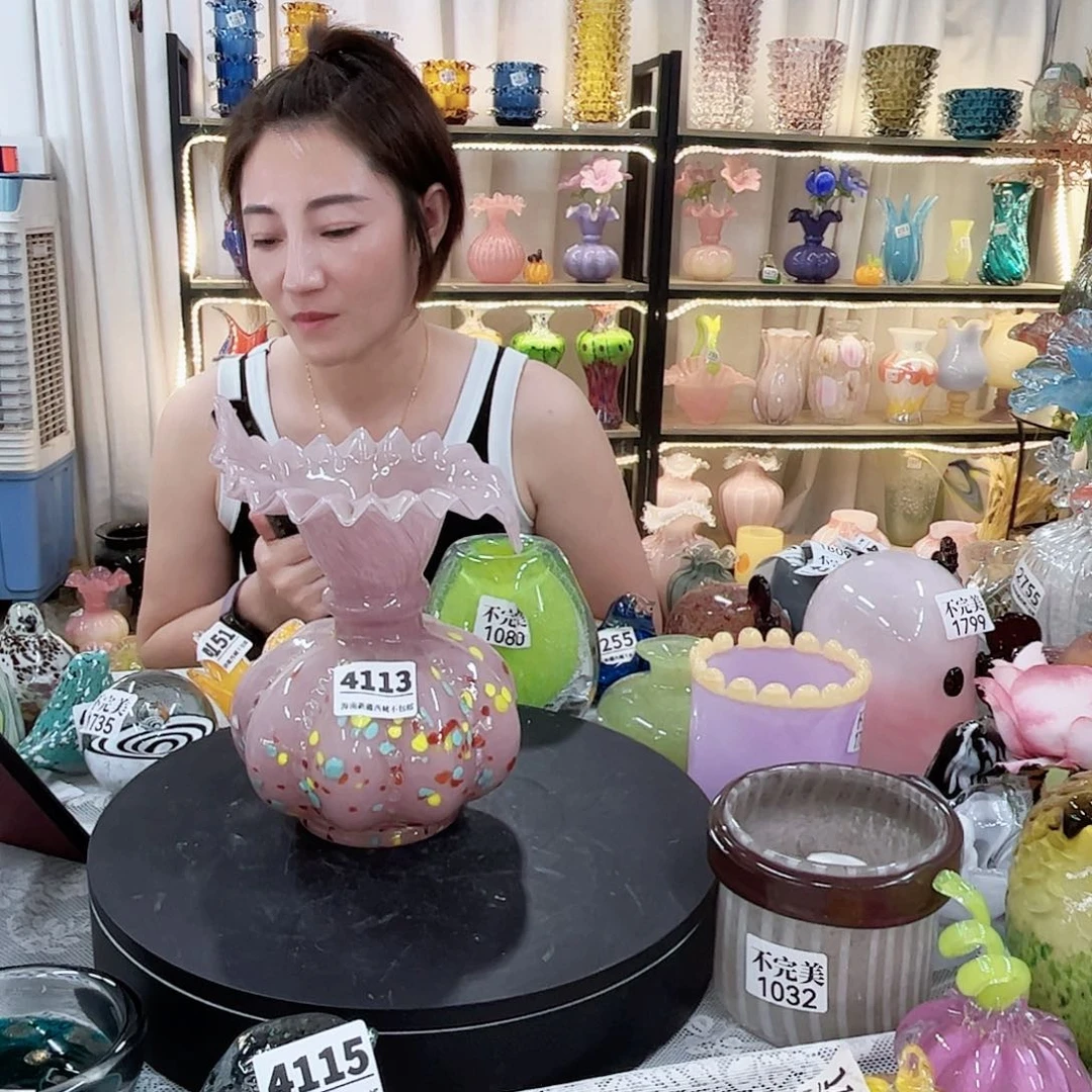 4113 琉璃花瓶摆件