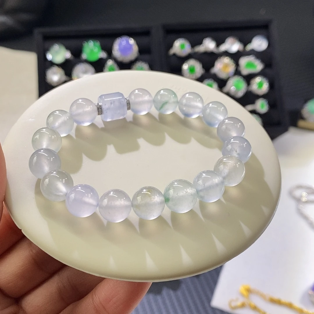 翡翠手链未镶嵌玛卡龙手串